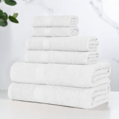 Superior Easy Living Everyday Cotton Soft Quick Dry 6-Piece Bath Towel Set