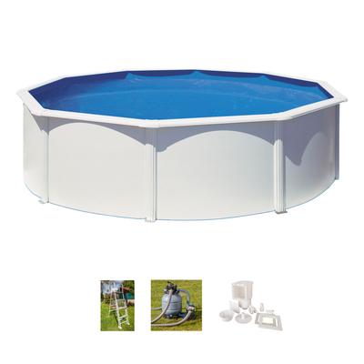 Rundpool GRE "FIDJI inkl. Zubehör", weiß, H:120cm Ø:460cm, Schwimmbecken, Rundpool, Höhe: 120 cm, in versch. Größen erhältlich