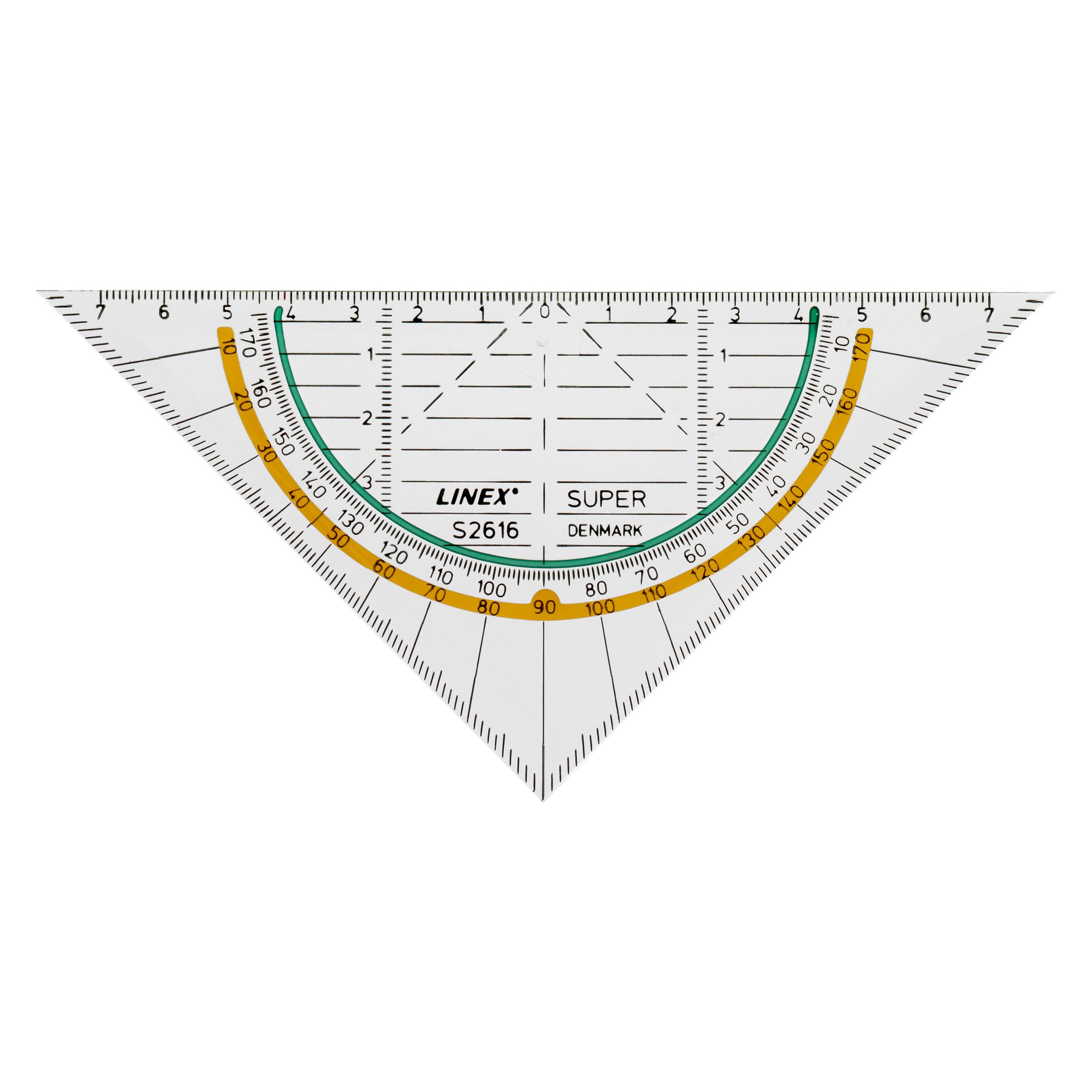 Linex Geometrie-Dreieck 160 mm Super Serie mit Anti-Rutsch-Funktion (16.16 cm, Kunststoff) (100414165)
