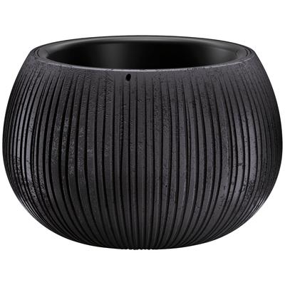 Blumentopf PROSPERPLAST "Beton Bowl" aus schwarzem Kunststoff", schwarz, Kunststoff, Pflanzgefäße, Ø29cm x H19,5cm