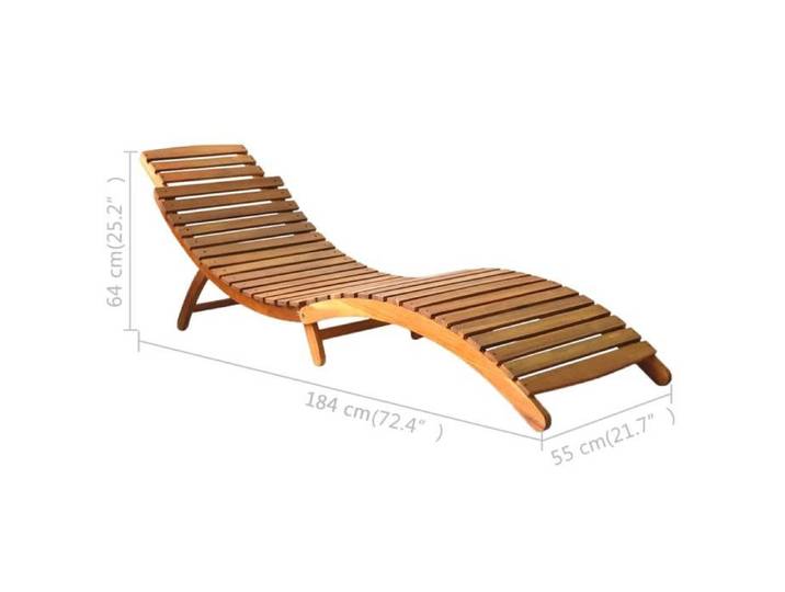 Promotion mars  * Bain de soleil - YUNYAN - Chaise longue(1 PLACES) - 110 kg par siège - Bois d'acacia solide Marron _4000788