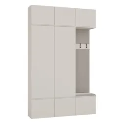 Garderobe HAGA III 2Sz1W KASCHMIR BEIGE 2x Schrank + Kleiderpaneel