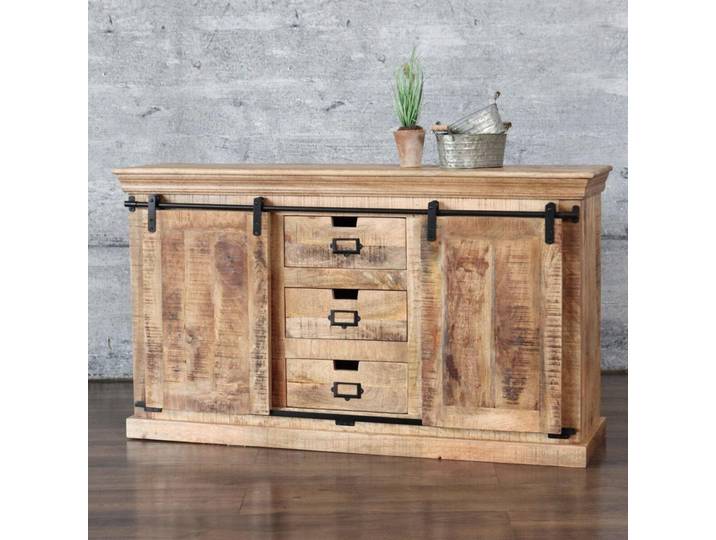 XXL Sideboard rustikal VODICE 150cm massiv Mangoholz Anrichte Landhaus