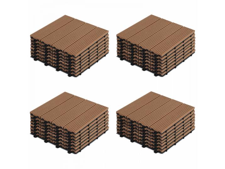 Oviala - Dalles de terrasse clipsables en bois composite (30x30x2,5 cm) - Vendues par lot