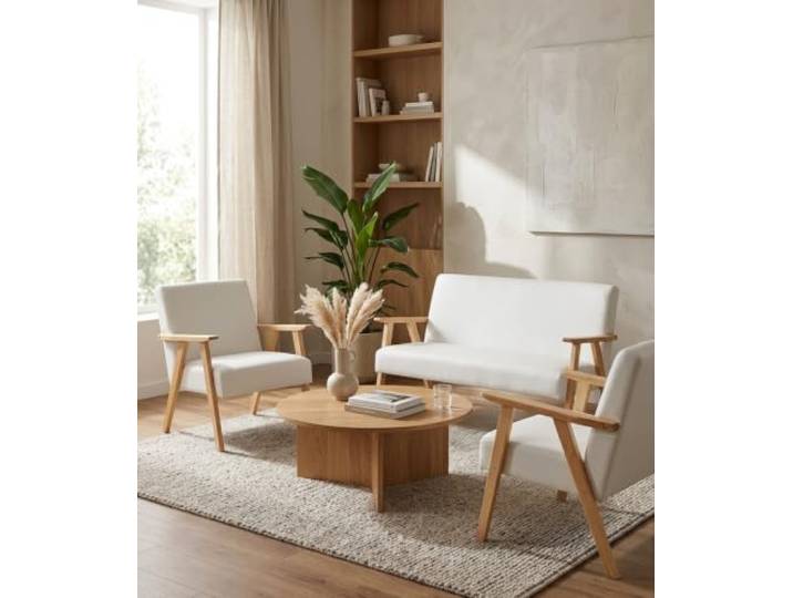 Family Meble Sitzgruppe Soler Boston – Zweisitzer-Sofa und 2 Sessel im Retro-Stil – Variante Boston 00