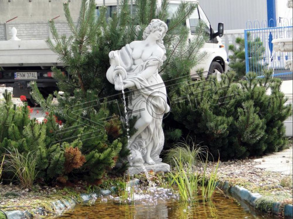 Gartenfigur "Frau Fontaine"140cm Teichfigur Menschen Steinguss Gartendeko 101087