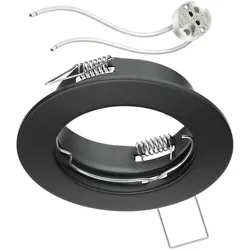 ledscom.de Decken-Einbaurahmen FERE Einbaurahmen schwarz matt (LED/Halogen/MR16/50mm) inkl. GU5.3 Fassung
