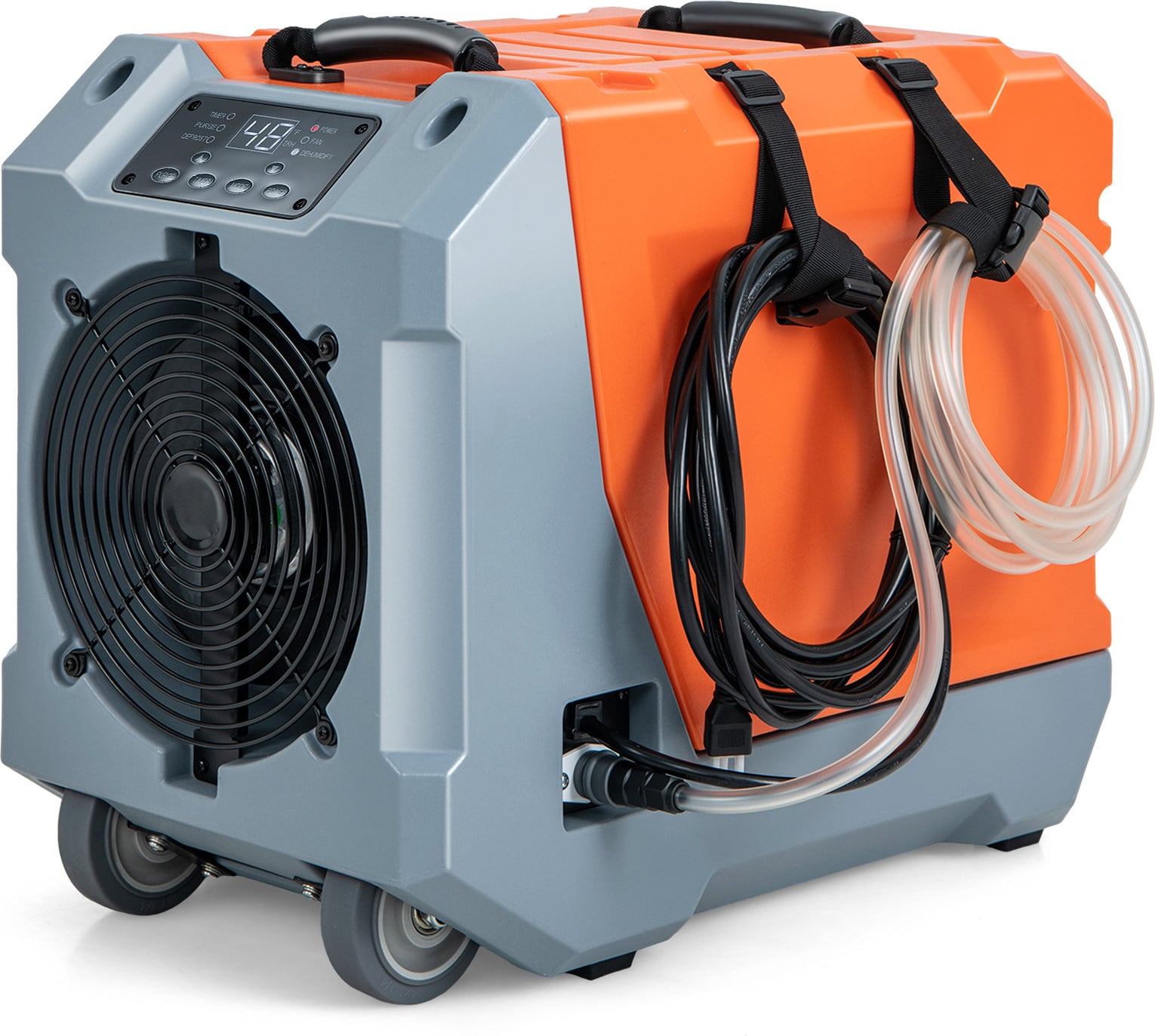 Costway Industriële Luchtontvochtiger met Pomp en Afvoerslang, 85 liter per dag, Oranje