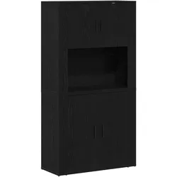 vidaXL Highboard Schwarze Eiche 80x33x150 cm Holzwerkstoff