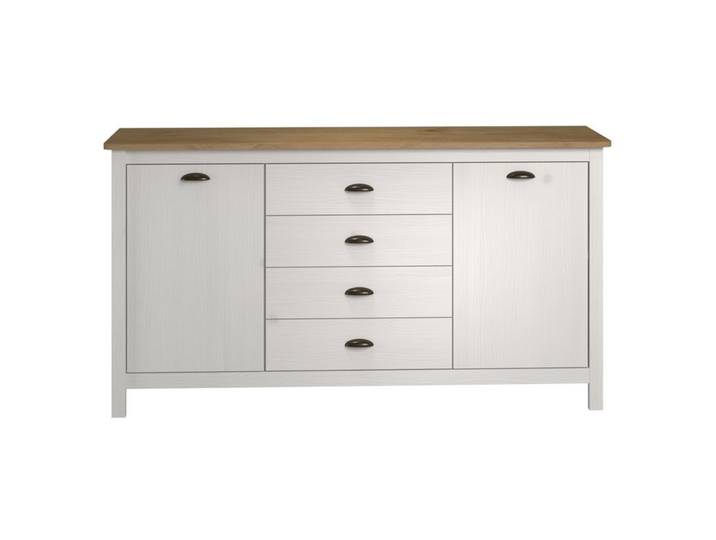 Buffet campagne L.150cm MAYA Bois massif blanc
