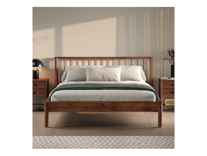 IDIMEX Massivholzbett APOANA, Doppelbett 180x200 cm mit Lattenrost im Landhausstil Kastanie Finish