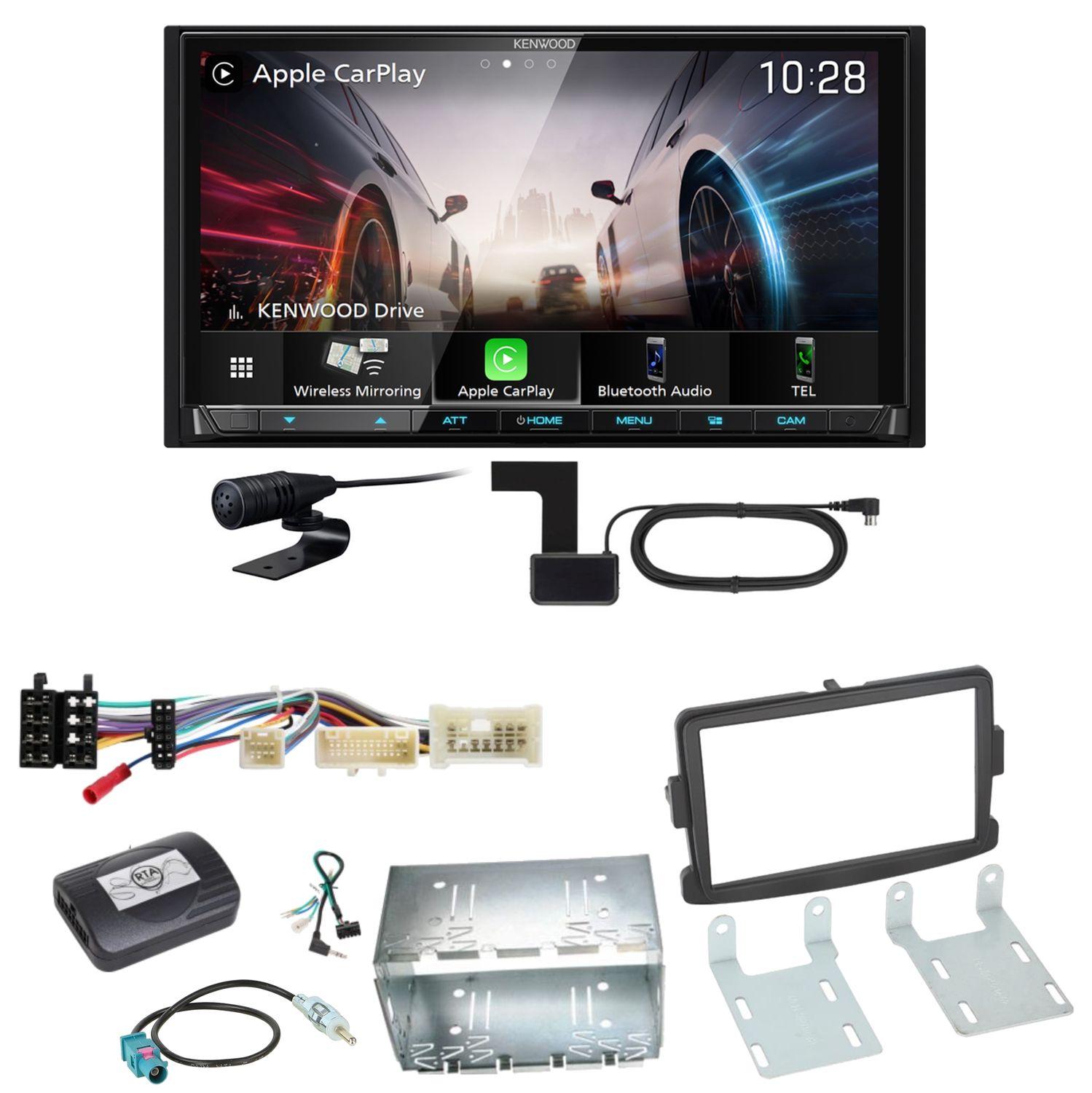 Kenwood DMX8021DABS Android Auto CarPlay Einbauset für Dacia Dokker Sandero