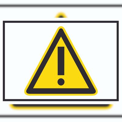 HB-Druck Achtung Zeichen Gelb Symbol Schild A3 Rückseite selbstklebend