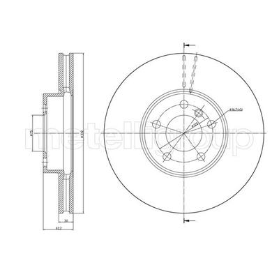 METELLI Bremsscheibe 23-1300C belüftet 332mm 30mm für BMW