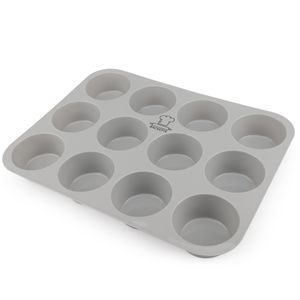 Backefix Backform Flexi MF12F, für 12 Muffins, aus Silikon, 29 x 22 x 3 cm, grau, Muffinform