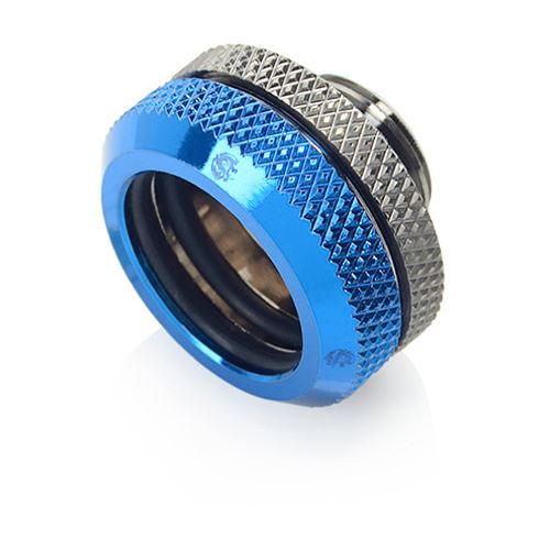 BitsPower Multi-Link Adapter Anschluss gerade G1/4 Zoll AG auf 16mm AD Hardtube - schwarz glänzend/blau