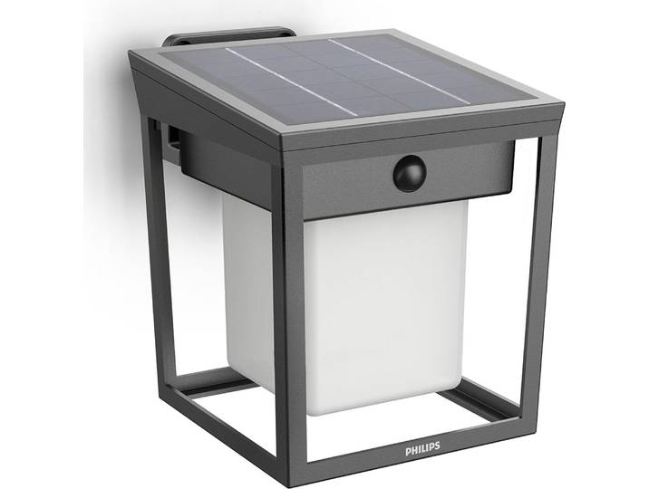 Applique murale solaire à LED\, double luminosité\, noire\, IP44