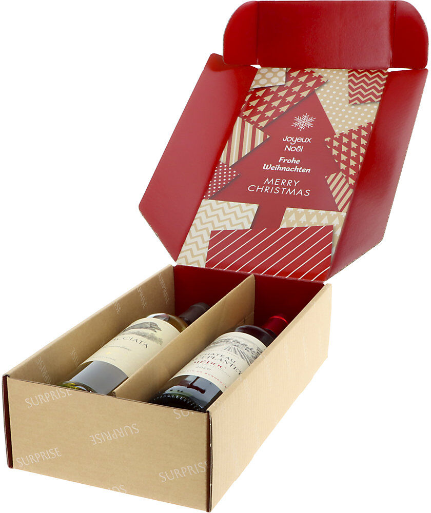 kaiserkraft Geschenkkarton Weihnachten Surprise, mit Innendruck, VE 5 Stk, Innenmaße 360 x 192 x 93 mm, ab 10 VE
