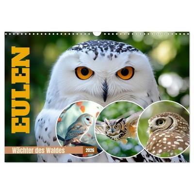 EULEN Wächter des Waldes (Wandkalender 2026 DIN A3 quer), CALVENDO Monatskalender