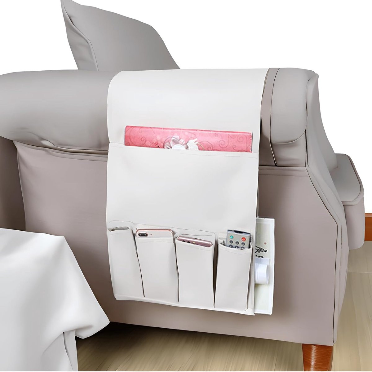 Hangende organizer voor bank of fauteuil - Oxford stof - Opbergtas voor tijdschriften, afstandsbediening en iPad