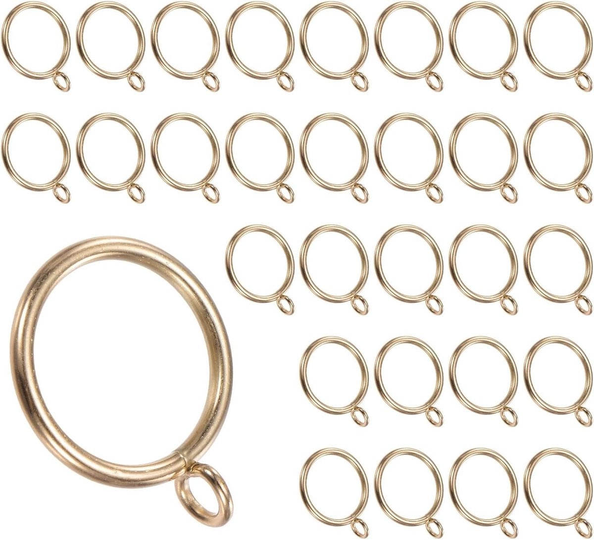 Gordijnringen met oogje in goud, roestvrij metaal, binnendiameter: 32 mm
