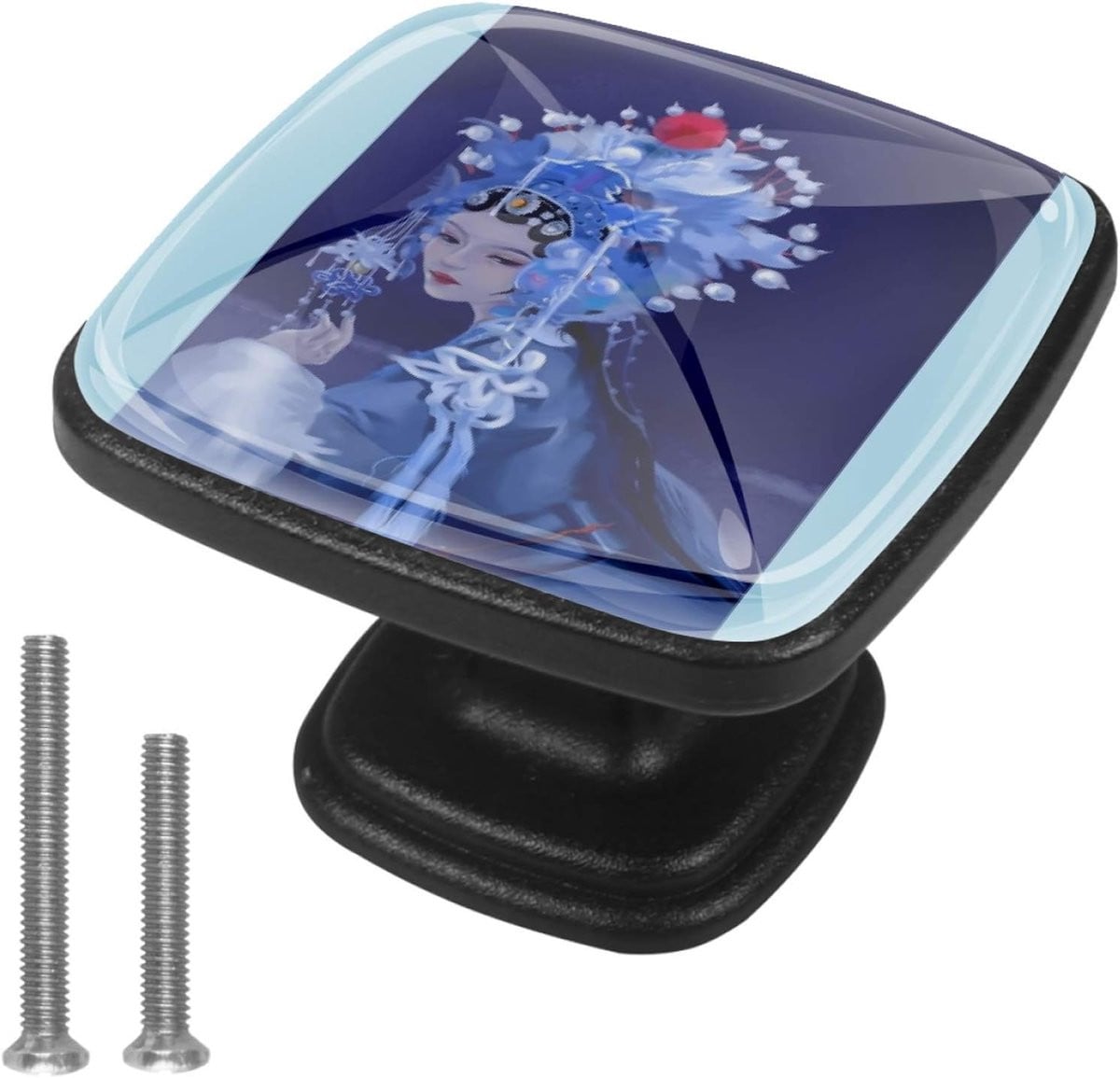 Ladeknop Set Meubelgrepen Glanzend Glas ABS Meerkleurig - 4 Stuks