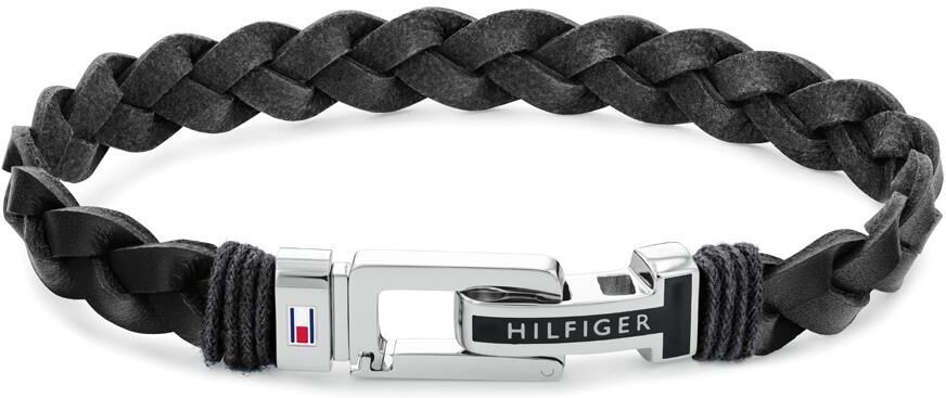 Tommy Hilfiger Herrenarmband Casual aus schwarzem Leder schwarz