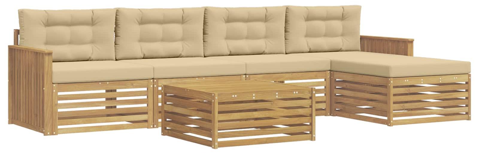 Garnitur aus 6 Outdoor-Sofas, Farbe Beige, Maße: 79 x 79 x 37 cm