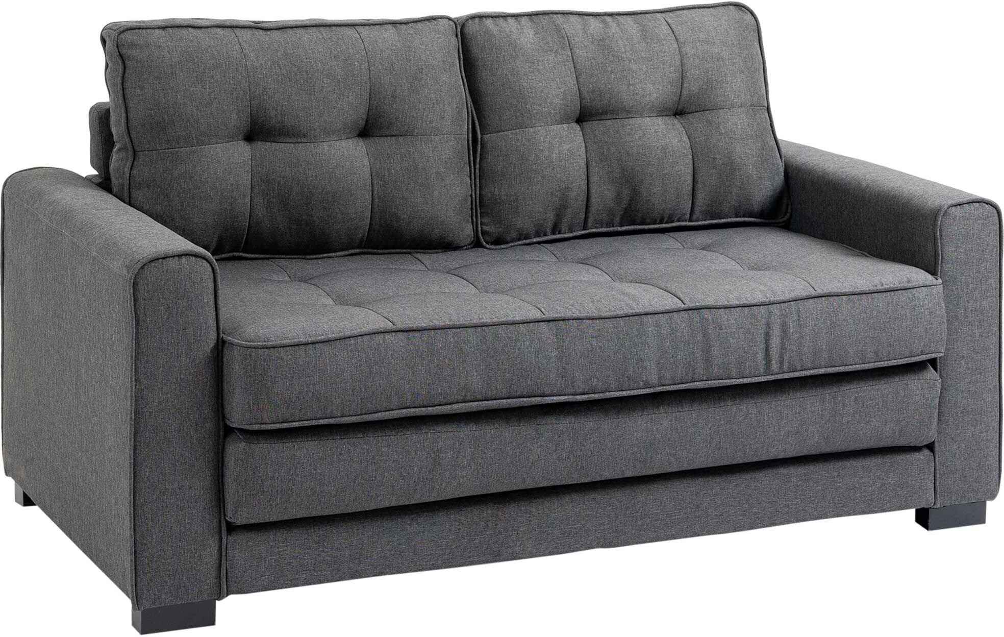 Homcom Divano Letto Convertibile moderno con Imbottitura e Molle, in Tessuto 2 Posti, 151x75x85 cm, Grigio   Aosom Italy
