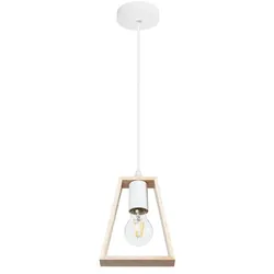 ARTE LAMP Hängelampe LED mit Kabel – Deckenleuchte mit Metall-Lampenfassung und Beiger Lampenschirm aus Holz
