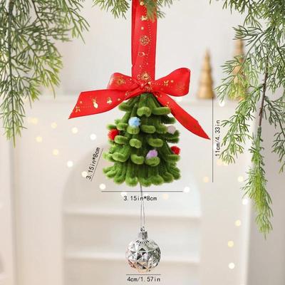 Inspired Deals Festive Mini Christmas Tree Tabletop Christmas Decoration Plush Hanging Ornament Ornamental Tree