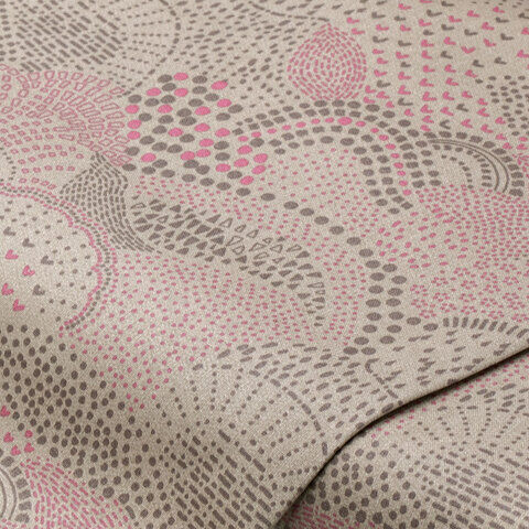 Beschichtetes Baumwollgewebe "Grafik", braun/rosa
