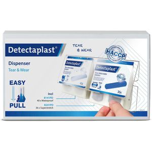 Detectaplast Pflasterspender Tear & Wear, inkl. 76 Strips, detektierbar, wasserfest