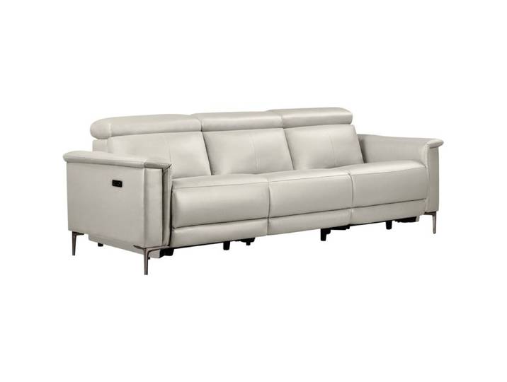 Lund-canapé 3 Places Avec 2 Fauteuils Électriques Crème Pu