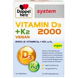Doppelherz Vitamin D3 2000+K2 system Tab 120 St
