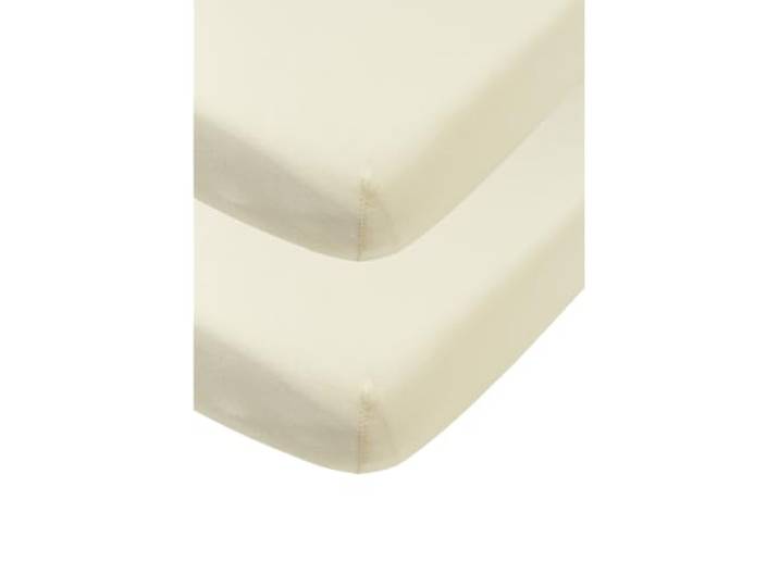 Meyco Spannbettlaken 2er Pack Babywiege 40x80/90cm Jersey Nature