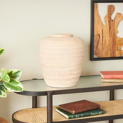 ARCILLA ELEMENTAL Beige Ceramic Wide Textured Vase