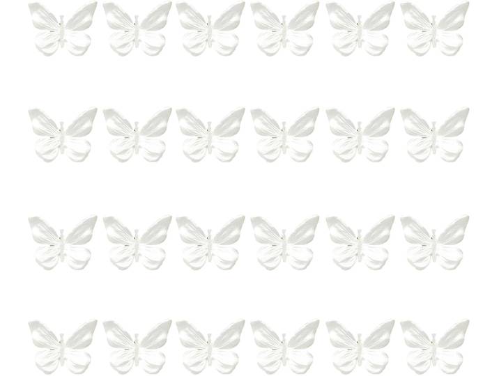 Dekoobjekt CREATIV GREEN Schmetterlinge mit Clip , beige (creme), B:7,5cm H:6cm, Kunststoff, Dekofiguren, Dekoobjekt, im 24er Set