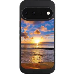 Nivocase Hülle für Google Pixel 11 Pro Handyhülle NIVOcore Case Schwarz Meer Sonnenuntergang Strand (Google Pixel 11 Pro), Smartphone Hülle, Schwarz