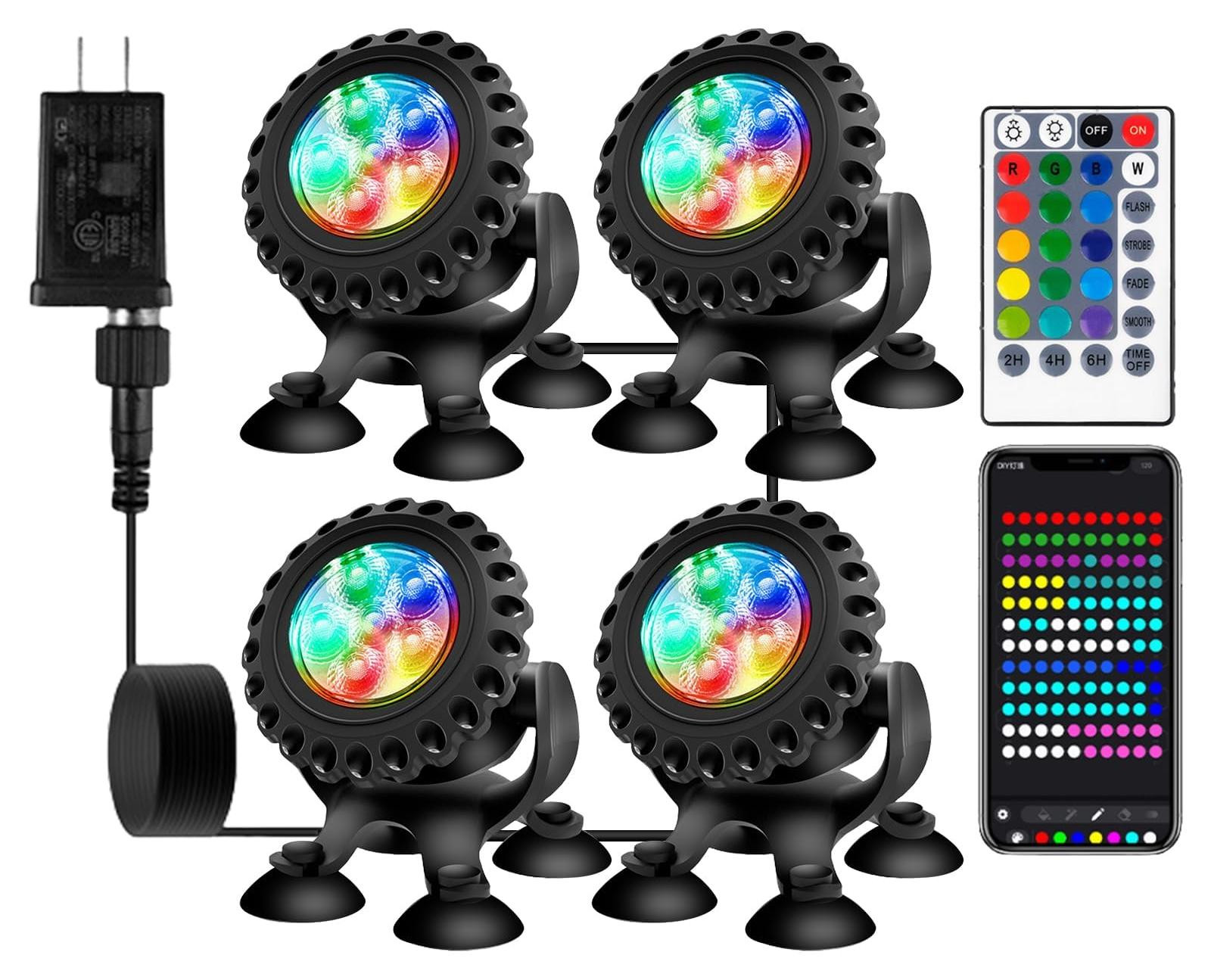 Selius LED-verlichting voor onderwatervijvers met afstandsbediening en Bluetooth