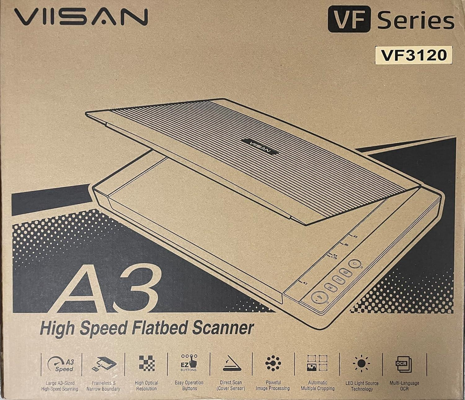 Spraaksoftware VF3120 vlakbedscanner DIN-A3 met ViiScan-software voor Windows en Mac