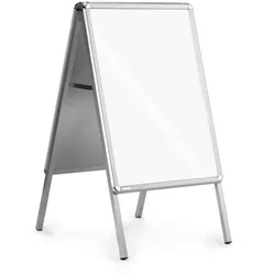 Magnetoplan Plakatständer Kundenstopper SP - DIN A2 - 46,5cmx64,2cm - wetterfest mit integriertem Wasserablauf -Silber