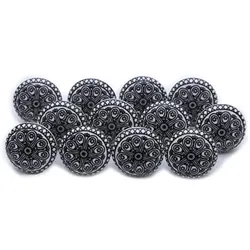 KERAMIKKNÖPFEN Set mit 10 schwarzen und weißen Mandala Keramikknöpfen 40 mm Durchmesser