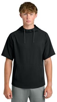 Richardson RA7200SSH Charge Performance Fleece Short Sleeve Hoodie in Black size XL   Polyester Blend