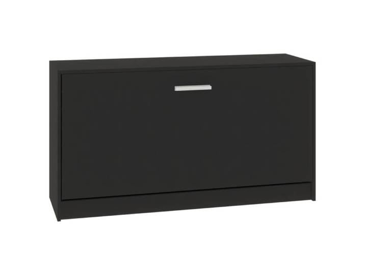 Bonne qualité - Banc à chaussures - BONNIE - Commode à chaussures Noir 80x24x45cm - Bois d'ingénierie - Meuble d'entrée Coffre