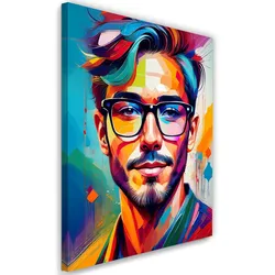 WANDBILD moderne herrenmode brille
