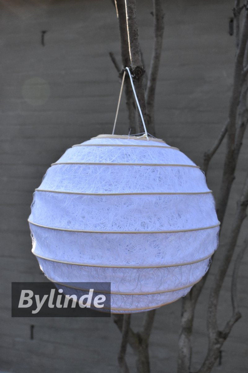 ByBazz Tuinlampion Wit Rotan Bohemien Stijl Ø 35 cm