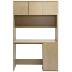 Schreibtisch-Bibliothek mit Aufbewahrung in heller Eichenholzoptik L115 cm WISSEM