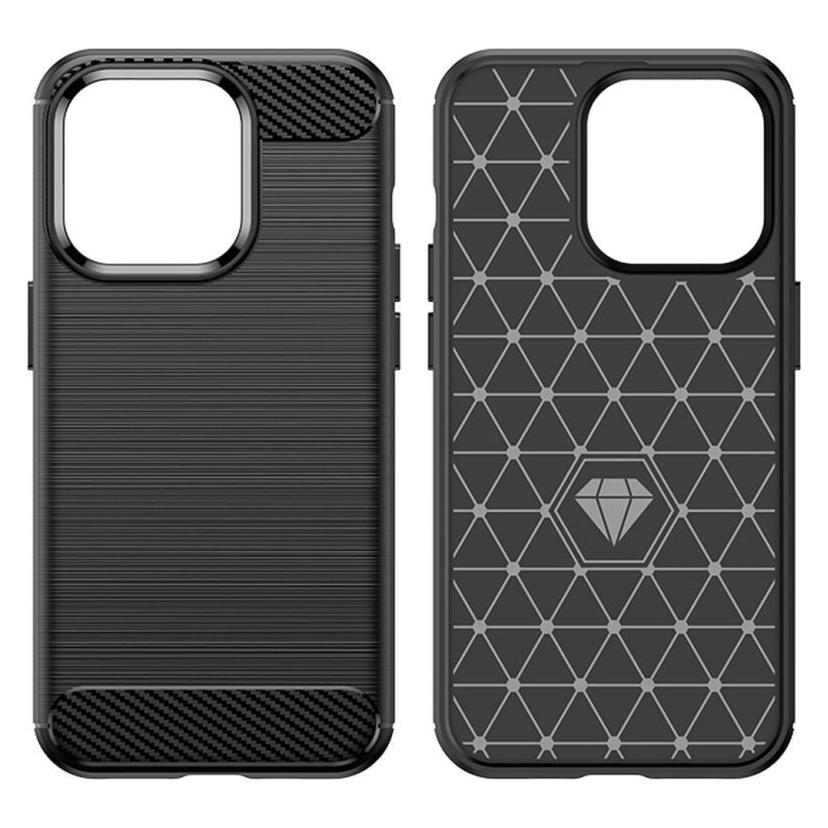 Hurtel Carbon Case iPhone 14 Pro flexible Gel Rückseite schwarz (Apple iPhone 14 Pro) (1404978613)