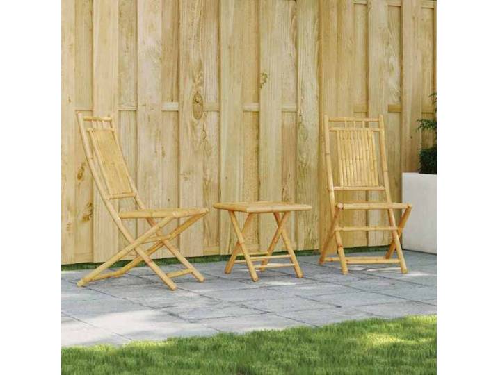 NEW 2026  Set de Table Bistro - lot de 3 - pour Balcon Terrasse -bambou 45x45x45 cm S173